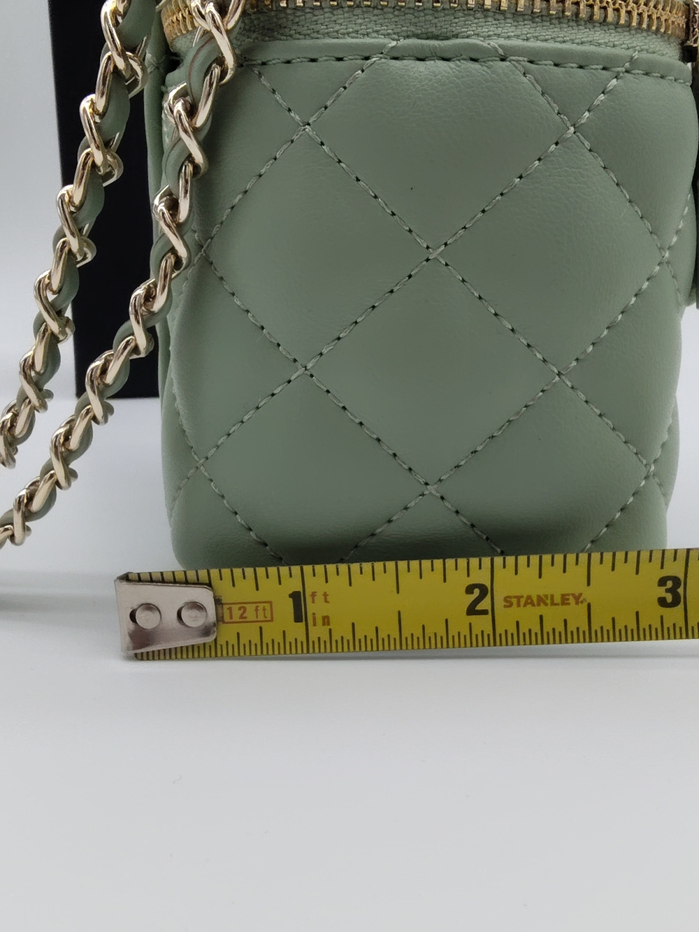 CHANEL Mint Green Vanity Bag Pearl Handle Quilted CC Crossbody Rare NIB GWP - Picture 11 of 14